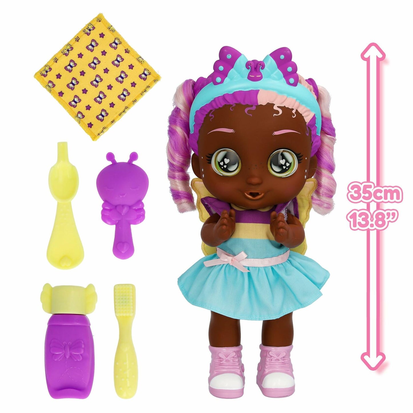 Cry Babies Emma's Morning Routine Interactive 13.6" Baby Doll with 25+ Baby Sounds and Interactive Accessories