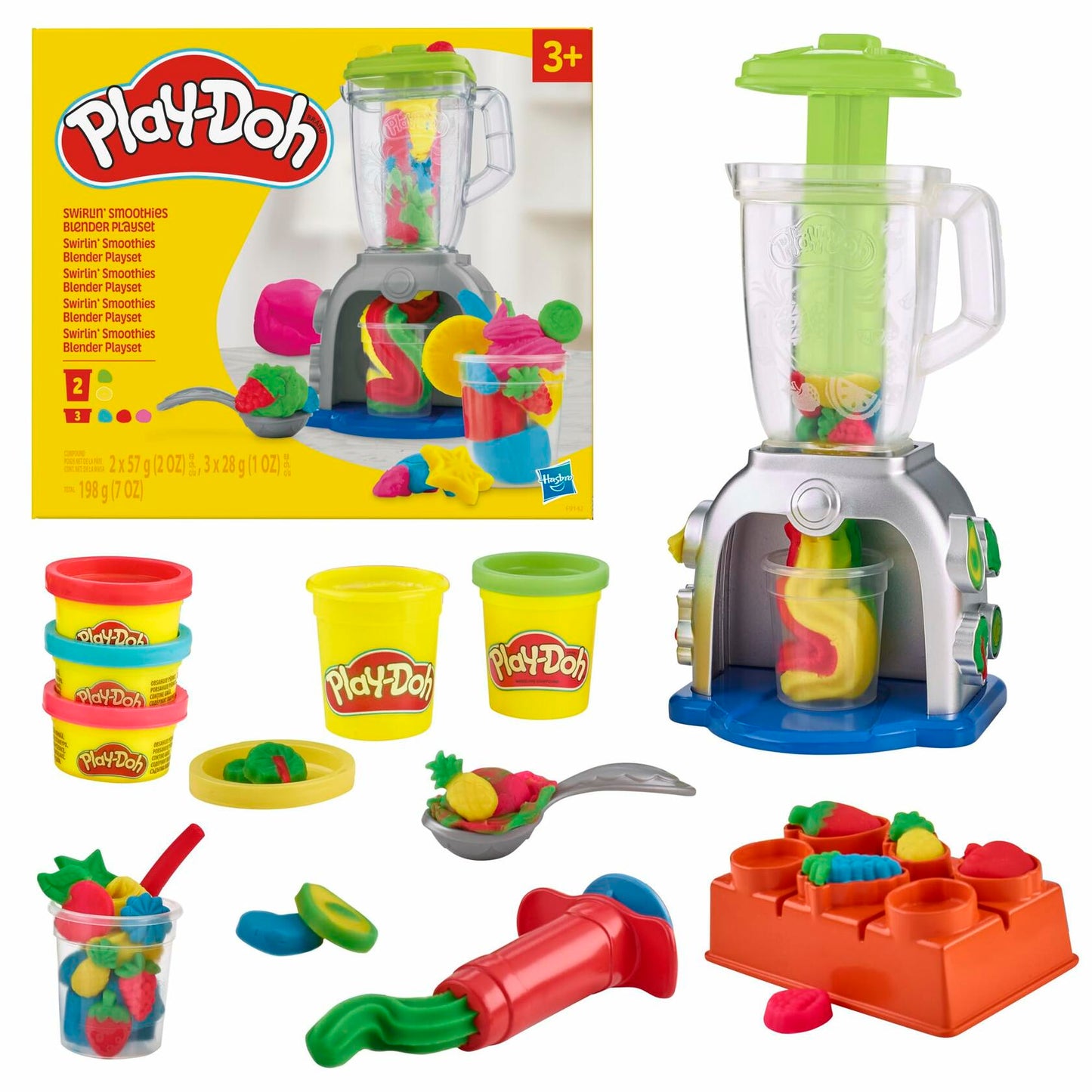 Play-Doh Swirlin' Smoothies Toy Blender Playset, Play Kitchen Appliances for Ages 3+