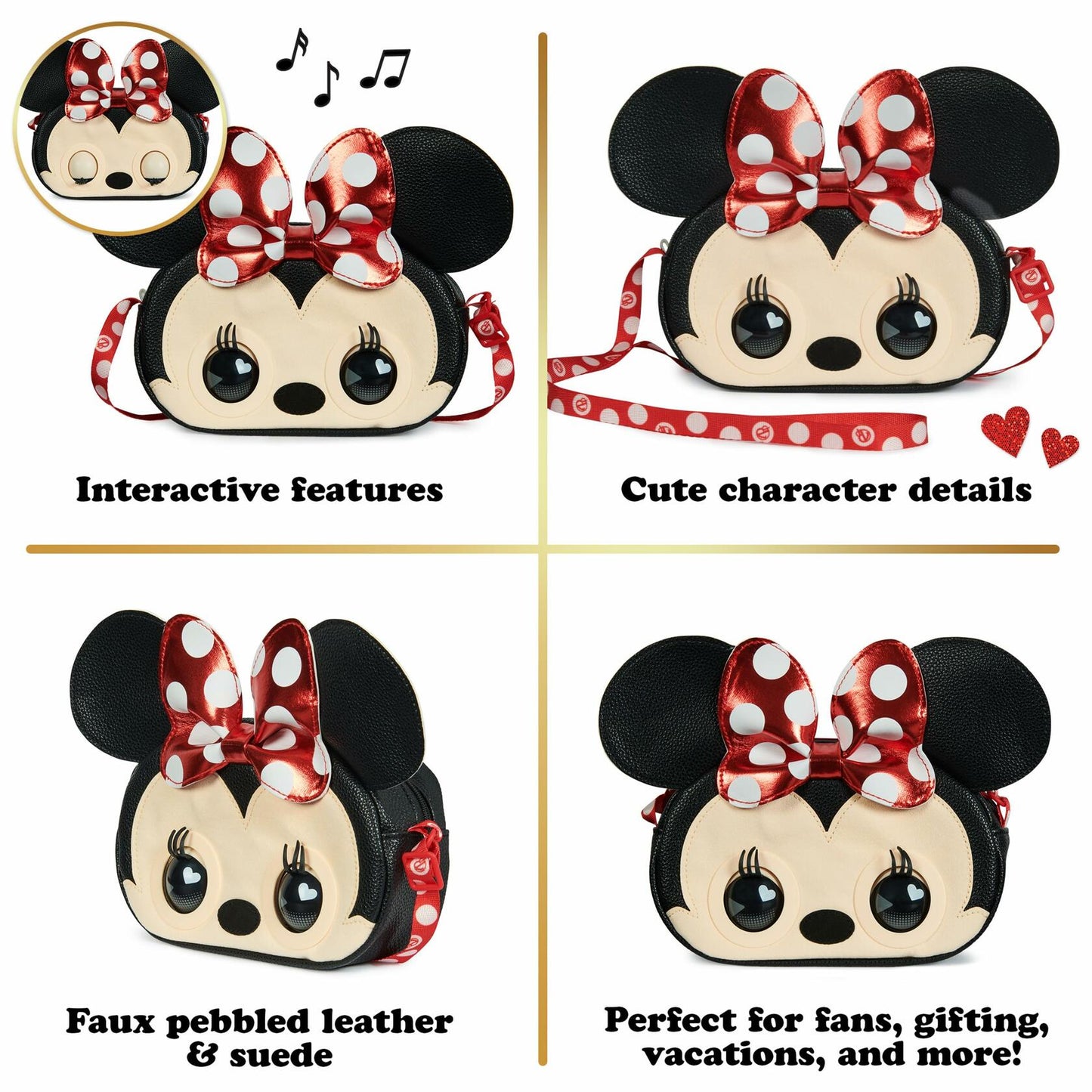 Purse Pets, Disney Minnie Mouse Interactive Toy Shoulder Bag, for Ages 4+