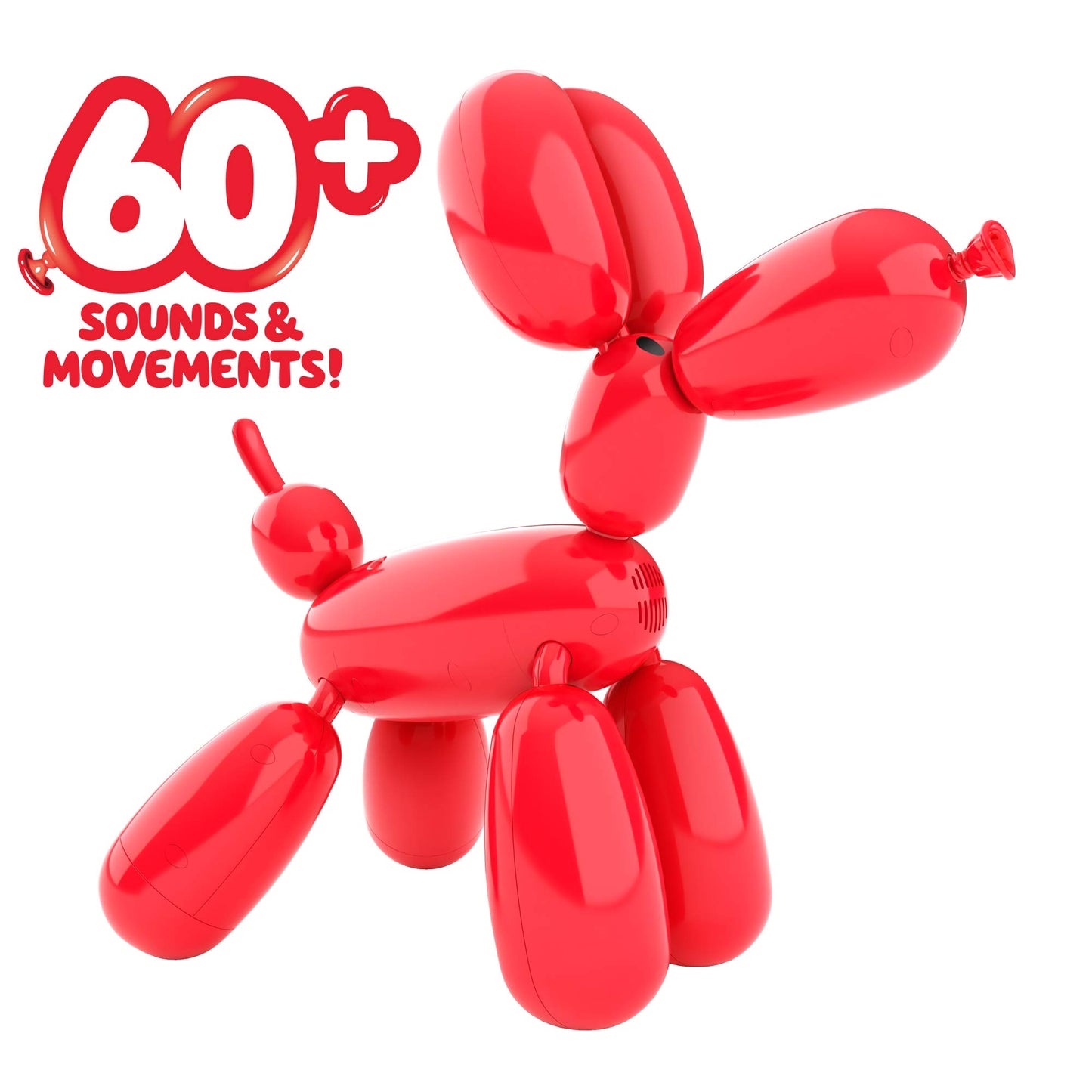Squeakee The Balloon Dog - Feed Him, Teach Him Tricks, Pop Him, and Watch Him Deflate! , Red