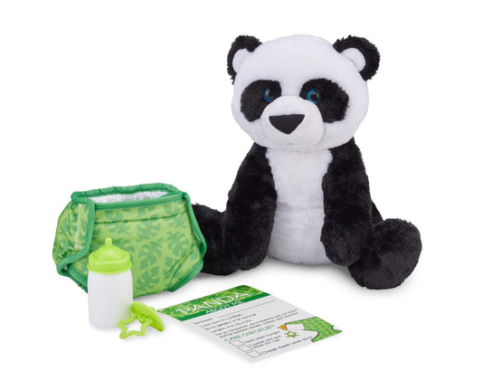 Melissa & Doug 11-Inch Baby Panda Plush Stuffed Animal with Pacifier, Diaper, Baby Bottle