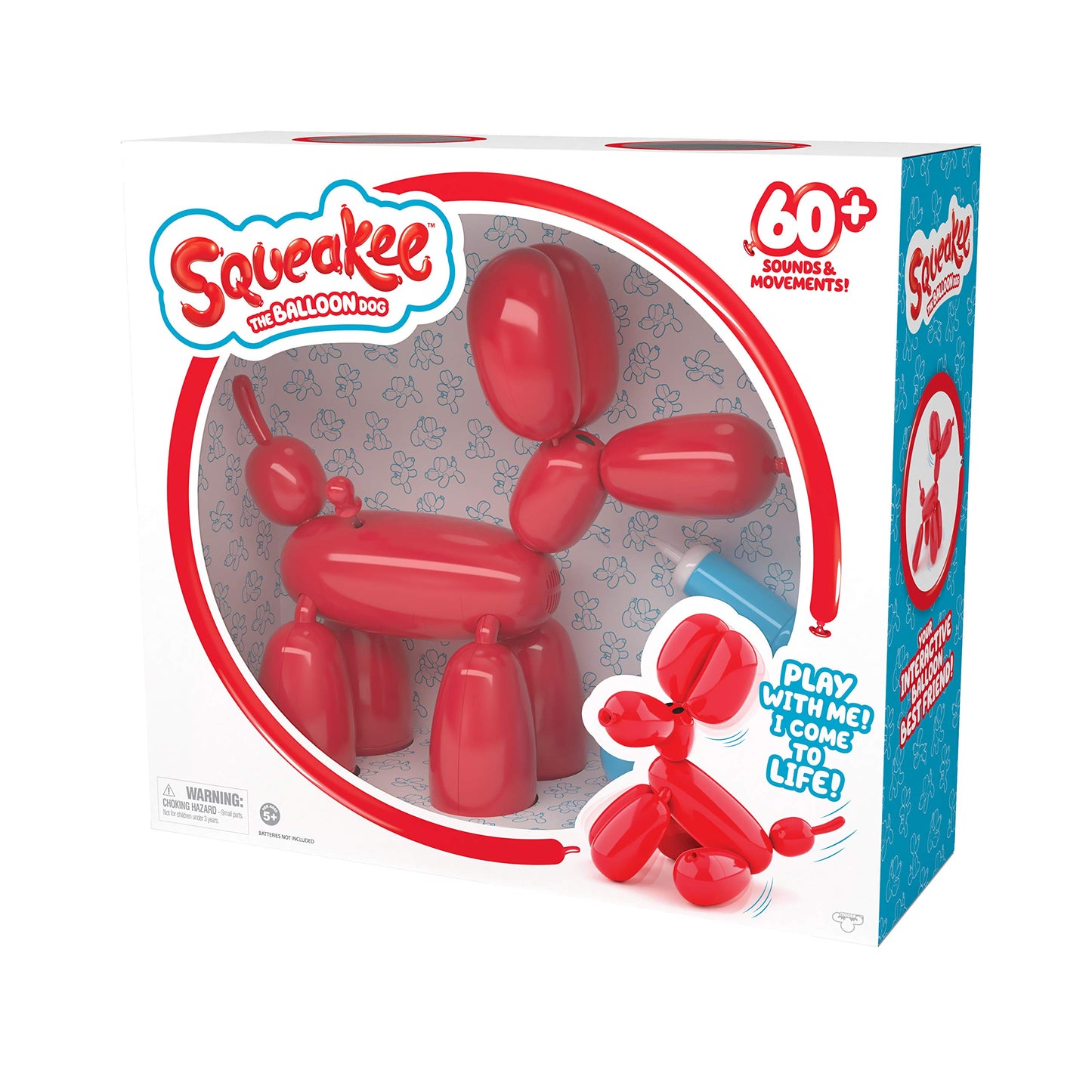 Squeakee The Balloon Dog - Feed Him, Teach Him Tricks, Pop Him, and Watch Him Deflate! , Red
