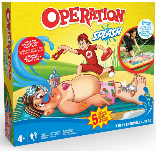 Hasbro Operation Splash Game – Family Game for Your Yard – More Water, More Fun!