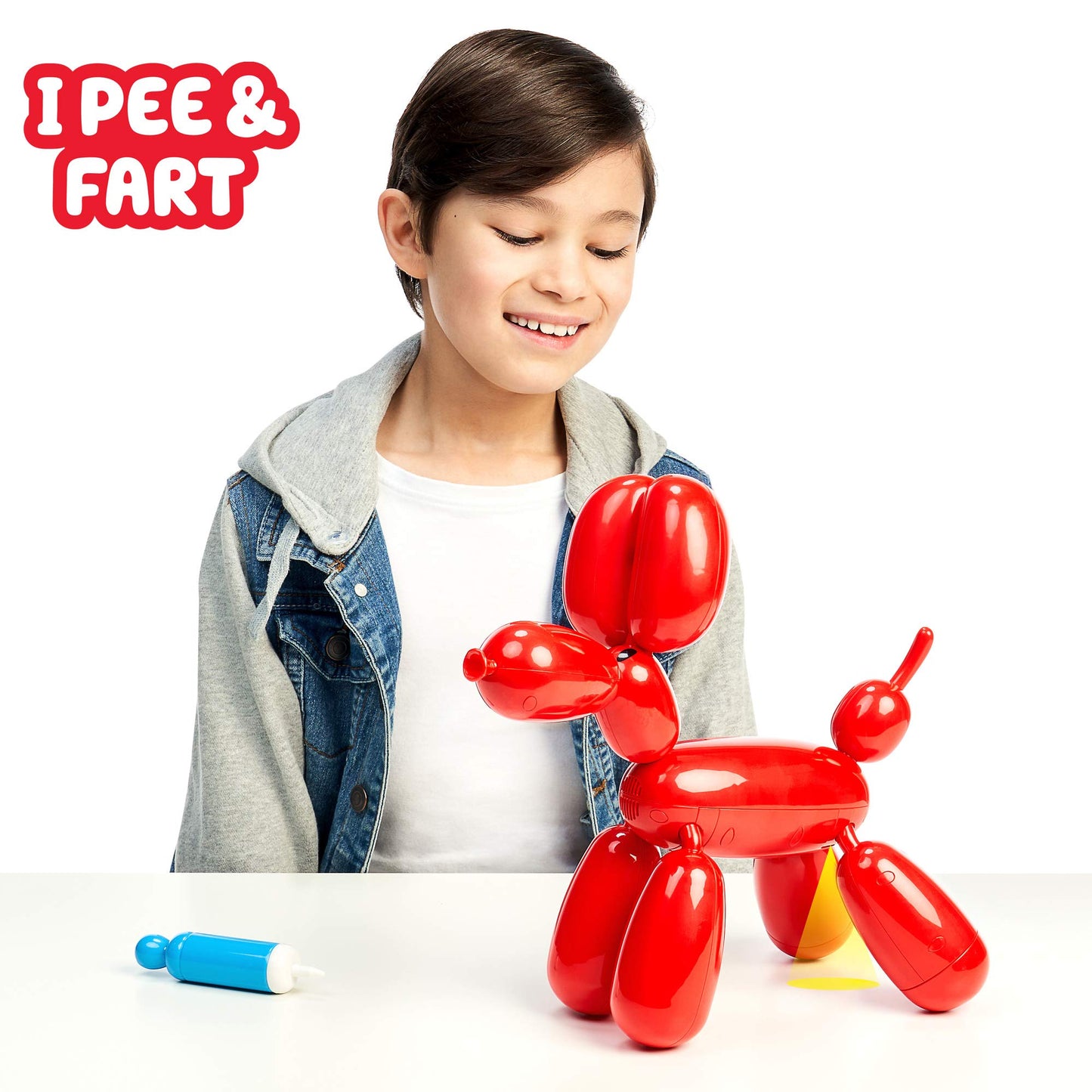 Squeakee The Balloon Dog - Feed Him, Teach Him Tricks, Pop Him, and Watch Him Deflate! , Red