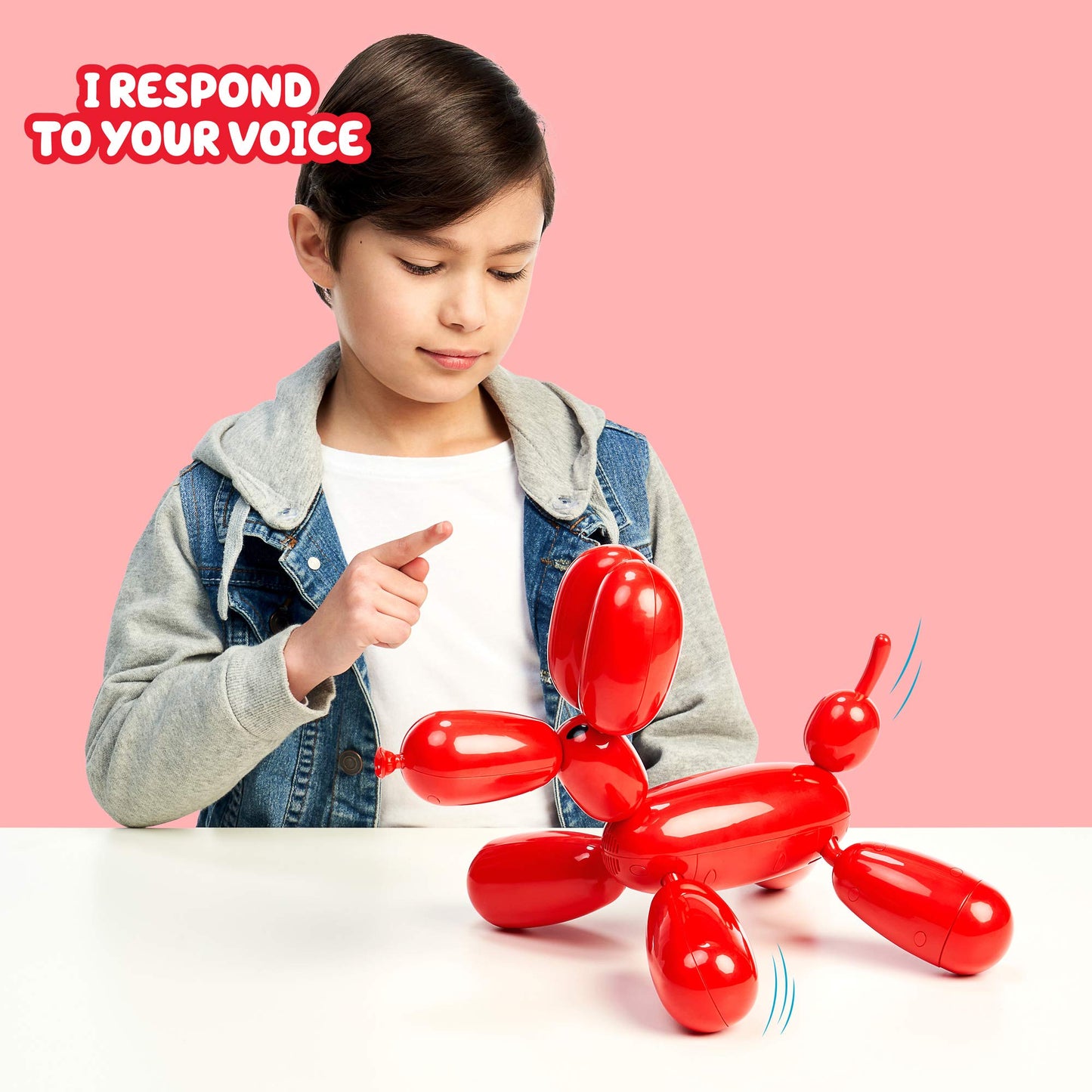 Squeakee The Balloon Dog - Feed Him, Teach Him Tricks, Pop Him, and Watch Him Deflate! , Red