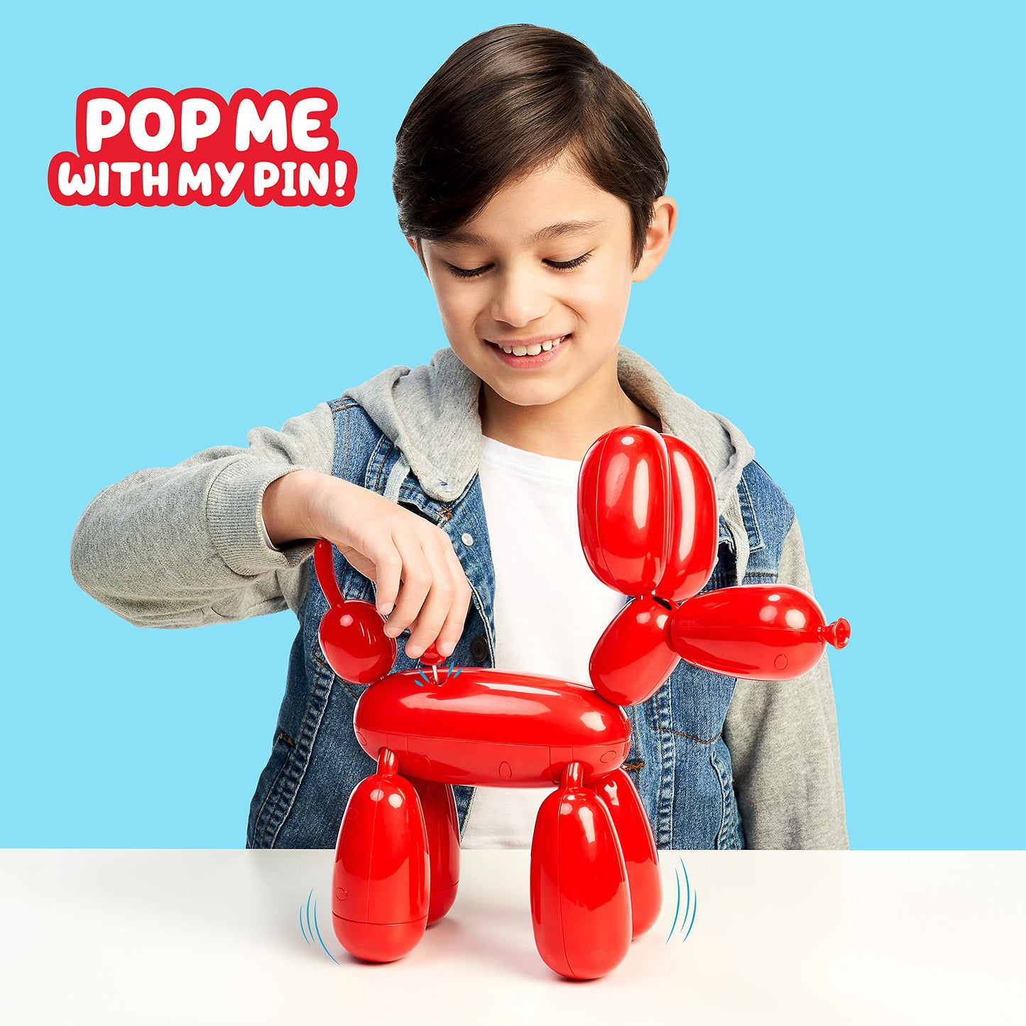 Squeakee The Balloon Dog - Feed Him, Teach Him Tricks, Pop Him, and Watch Him Deflate! , Red